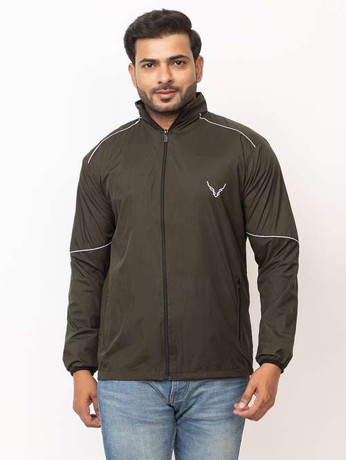 men solid long sleeve windcheater casual jacket - 22180260 -  Standard Image - 0