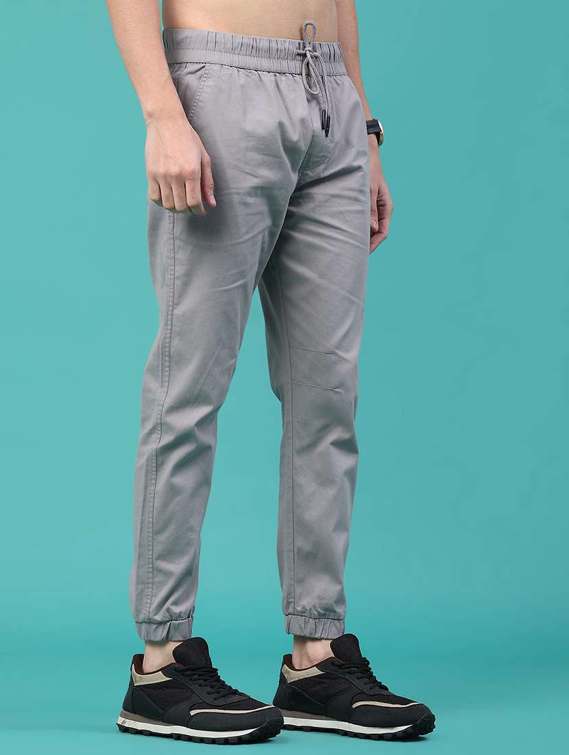men solid mid rise regular fit jogger - 22180333 -  Standard Image - 1
