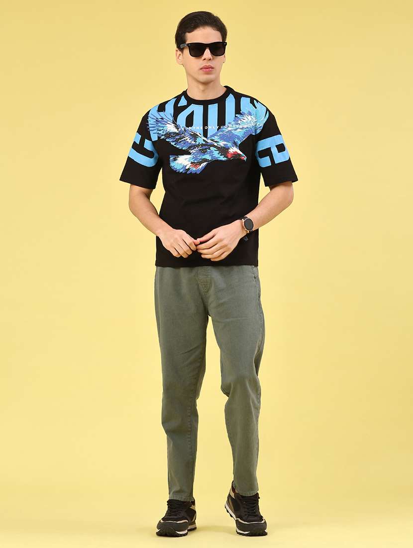 men black cotton blend plain t-shirt - 22180509 -  Standard Image - 4