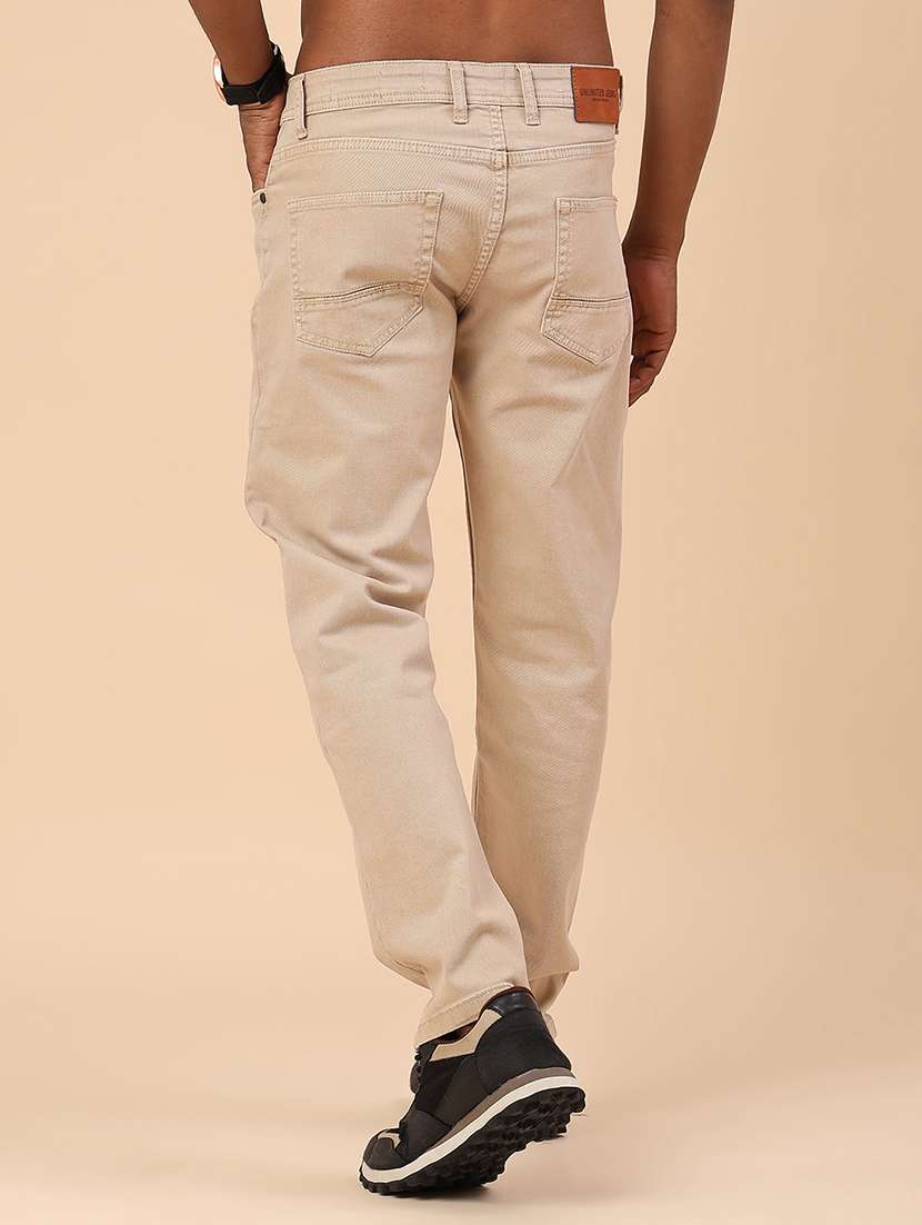 men beige denim jean - 22180647 -  Standard Image - 4