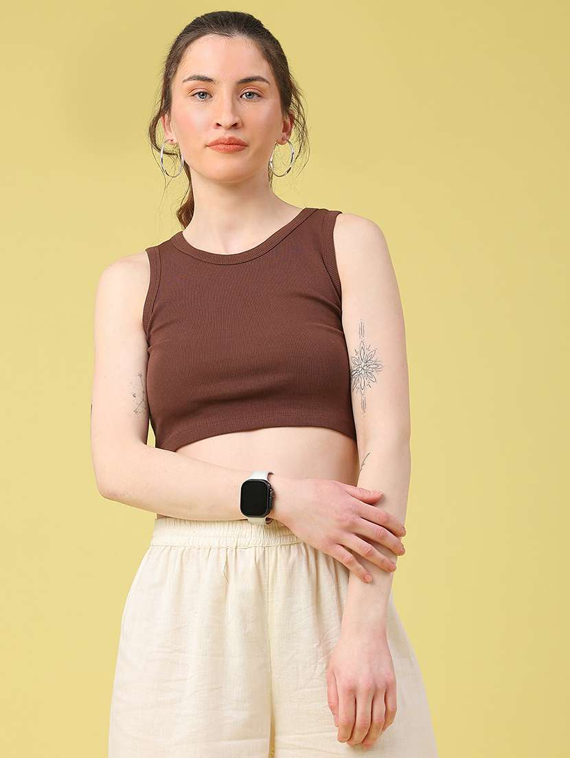 women solid sleeveless tank tee  - 22180711 -  Standard Image - 1