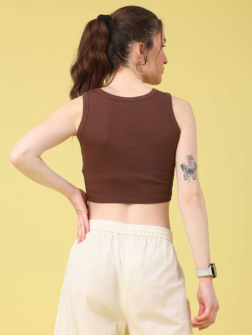 women solid sleeveless tank tee  - 22180711 -  Standard Image - 4