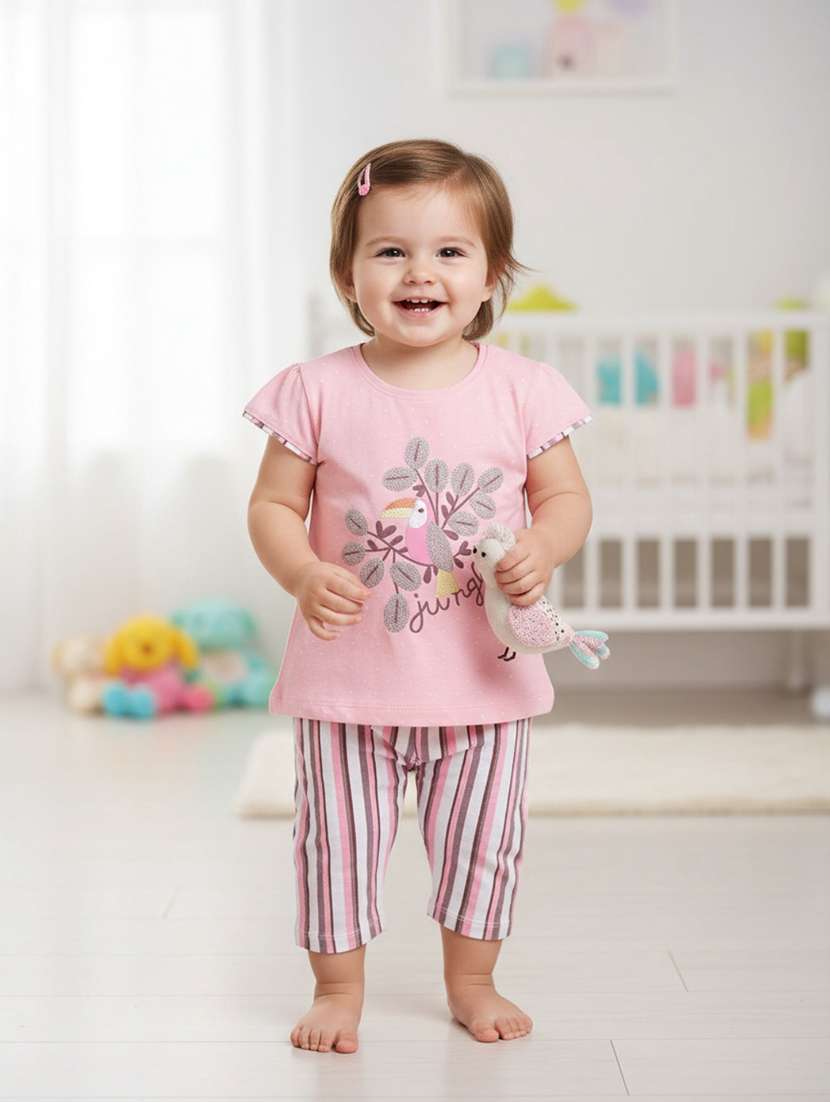 kids printed round neck twin set - 22180719 -  Standard Image - 1