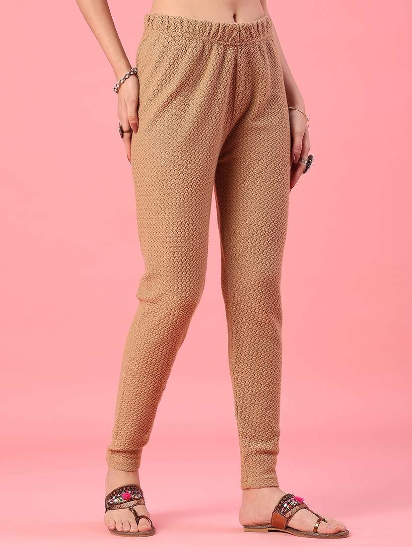 Women Self Design Mid Rise Woolen Leggings - 22180739 -  Standard Image - 1