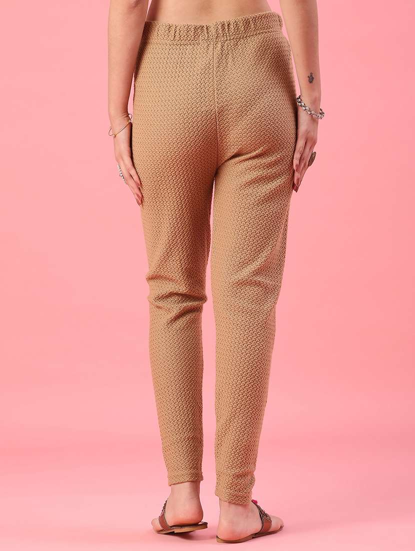 Women Self Design Mid Rise Woolen Leggings - 22180739 -  Standard Image - 4