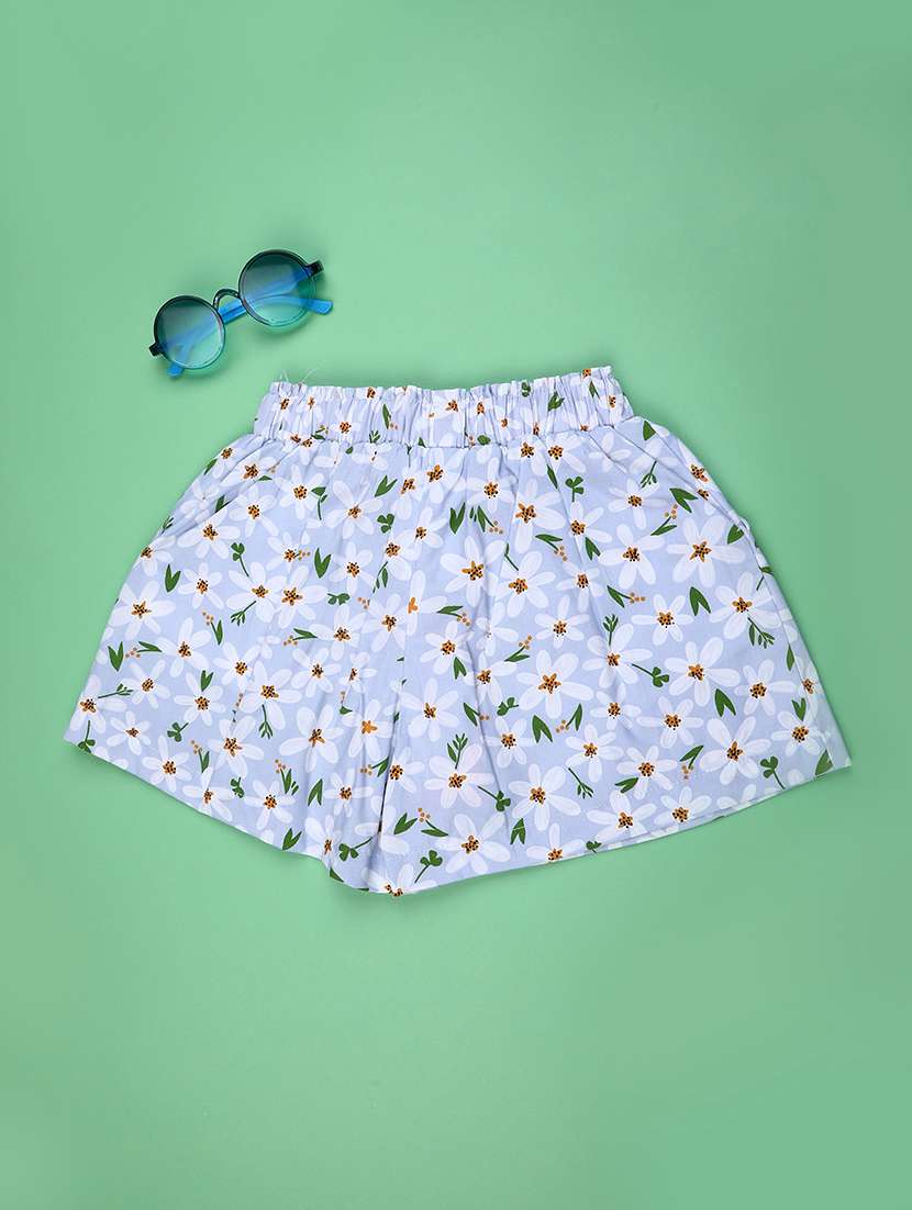 girls printed mid rise shorts - 22180773 -  Standard Image - 1