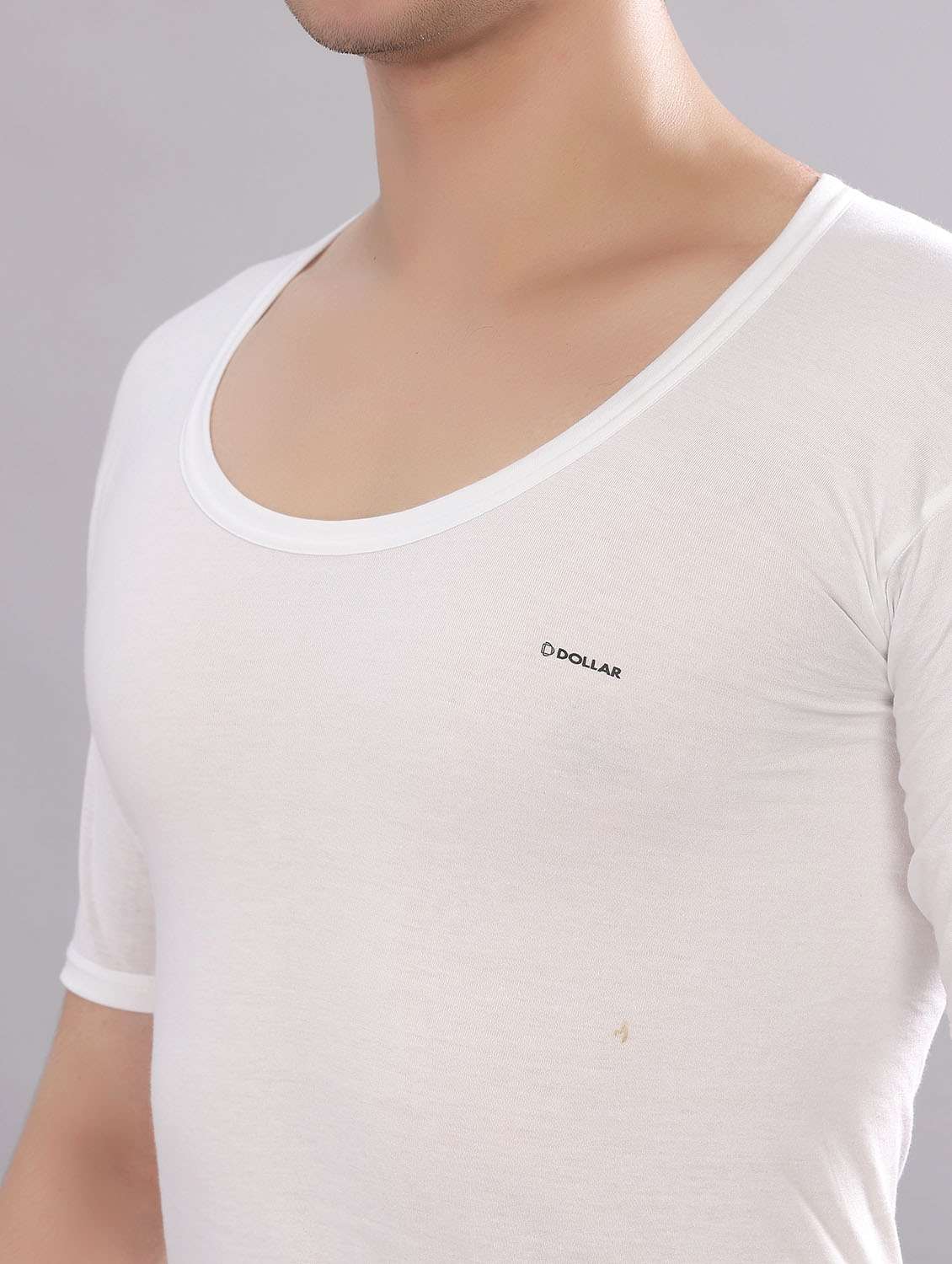 men pack of 6 solid half sleeve vest - 22180855 -  Standard Image - 4