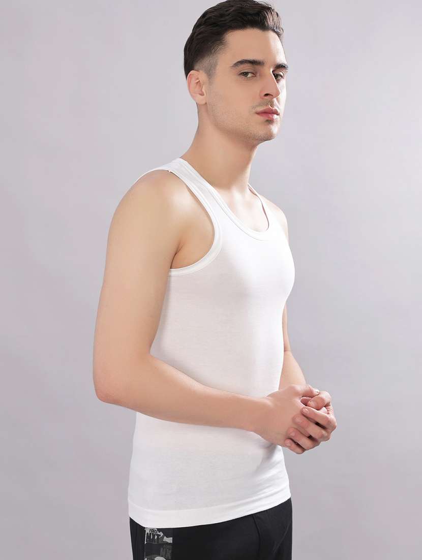 men solid sleeveless vest pack of 5 - 22180860 -  Standard Image - 1