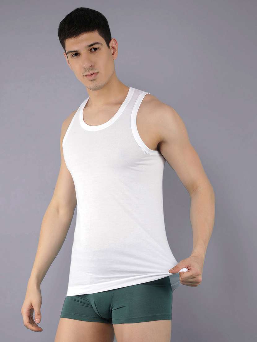 men solid sleeveless vest - 22180867 -  Standard Image - 1
