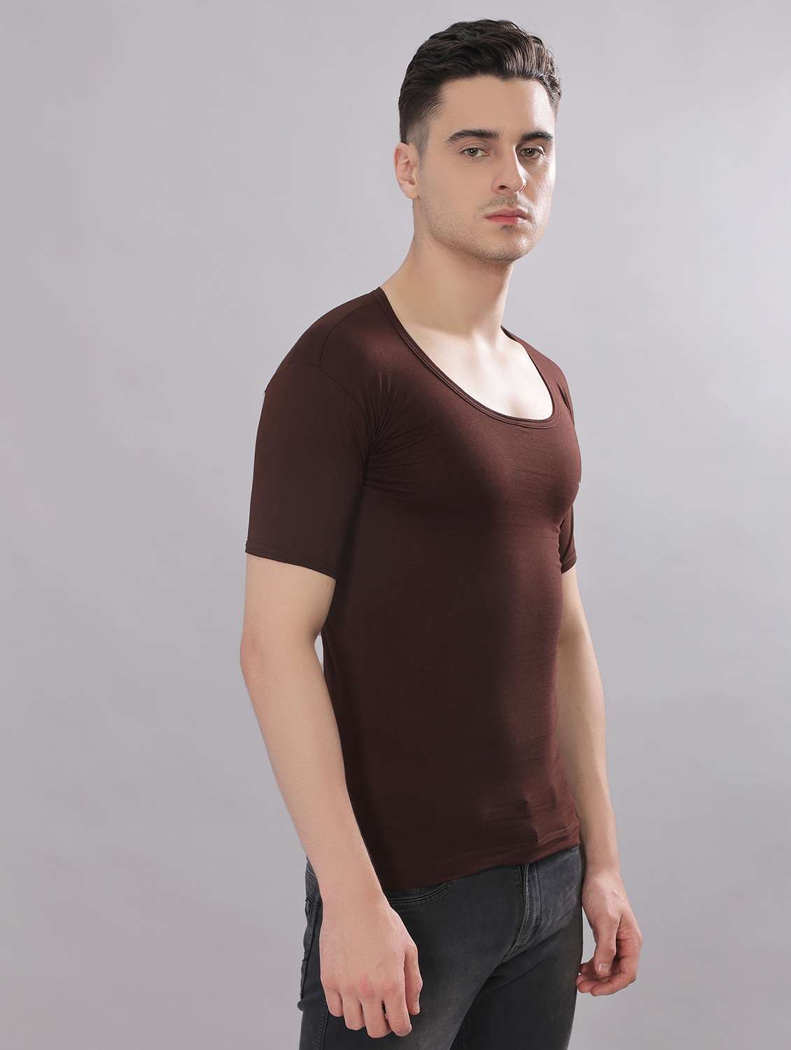 men solid half sleeve vest pack of 2 - 22180880 -  Standard Image - 1