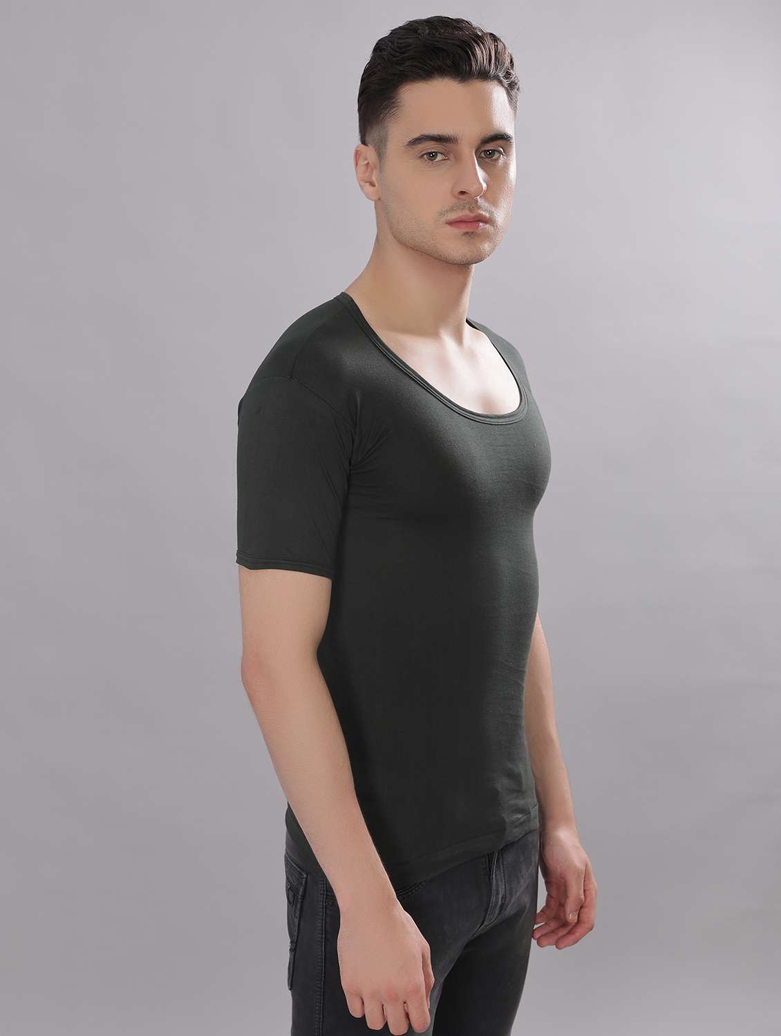 men solid half sleeve vest pack of 3 - 22180885 -  Standard Image - 1