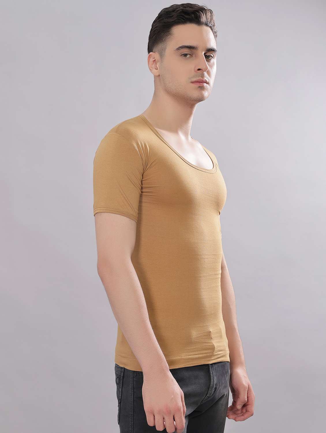 men solid half sleeve vest pack of 4 - 22180887 -  Standard Image - 1