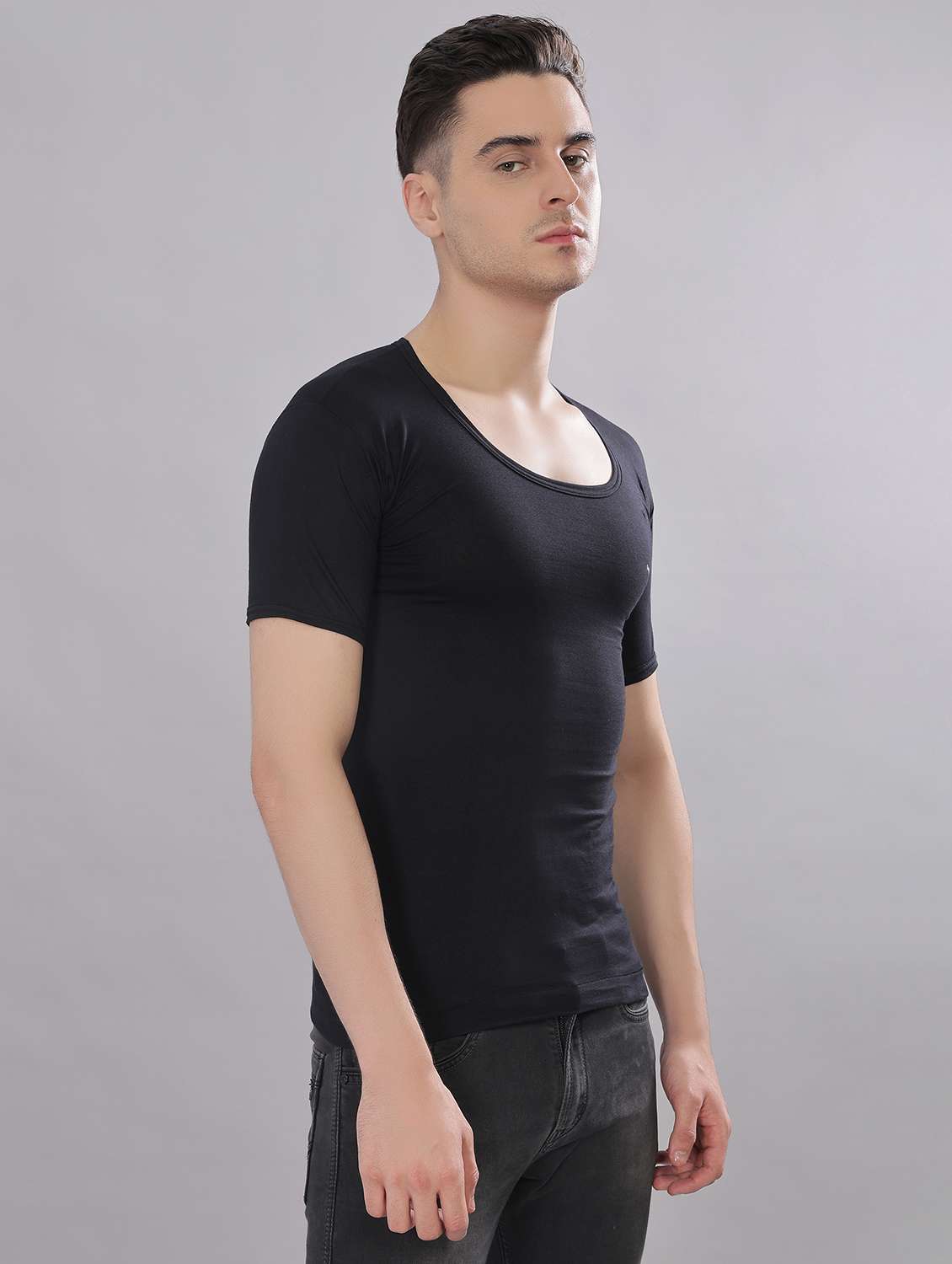 men solid half sleeve vest pack of 5 - 22180889 -  Standard Image - 1