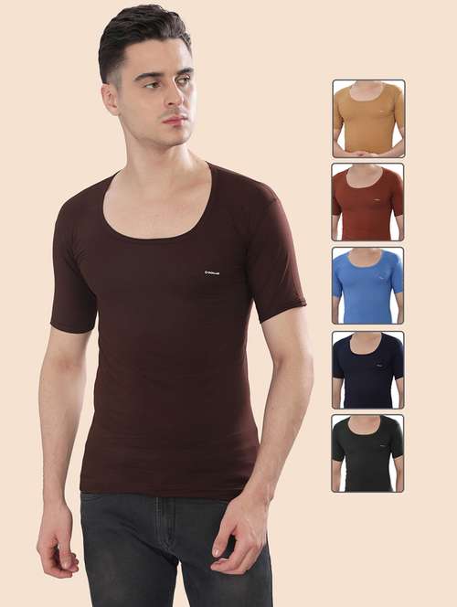 Men Solid Half Sleeve Vest Pack Of 6