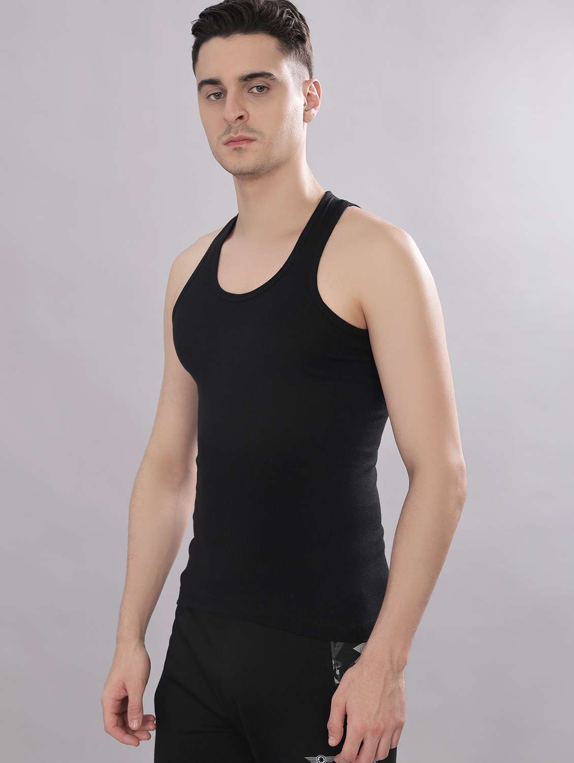 men pack of 8 solid sleeveless vest - 22180913 -  Standard Image - 1