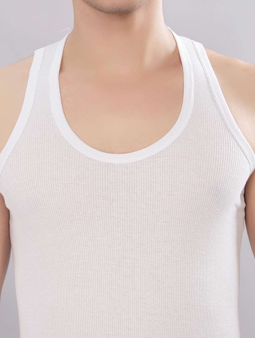 men pack of 9 solid sleeveless vest - 22180917 -  Standard Image - 4