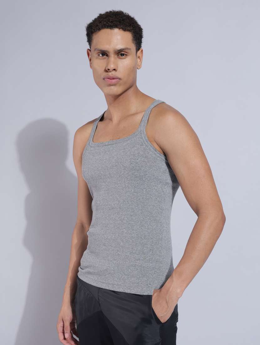 men solid sleeveless vest pack of 3 - 22180975 -  Standard Image - 1