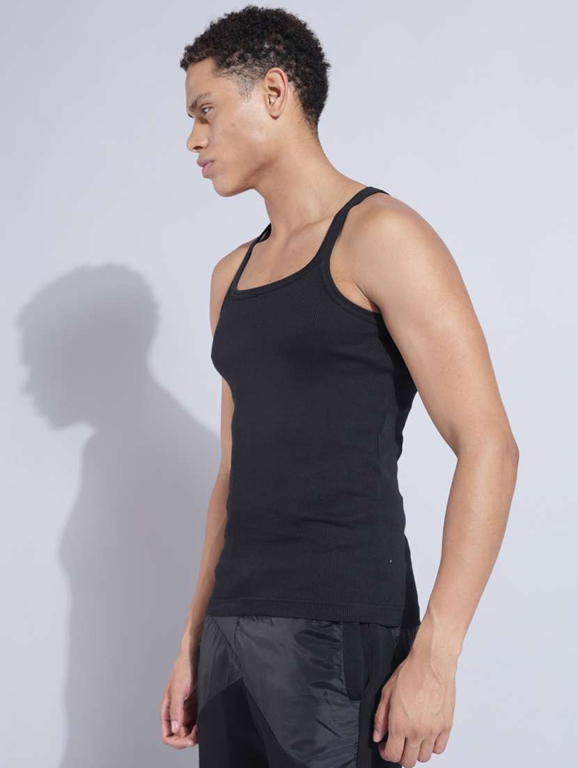 men solid sleeveless vest pack of 5 - 22180980 -  Standard Image - 1