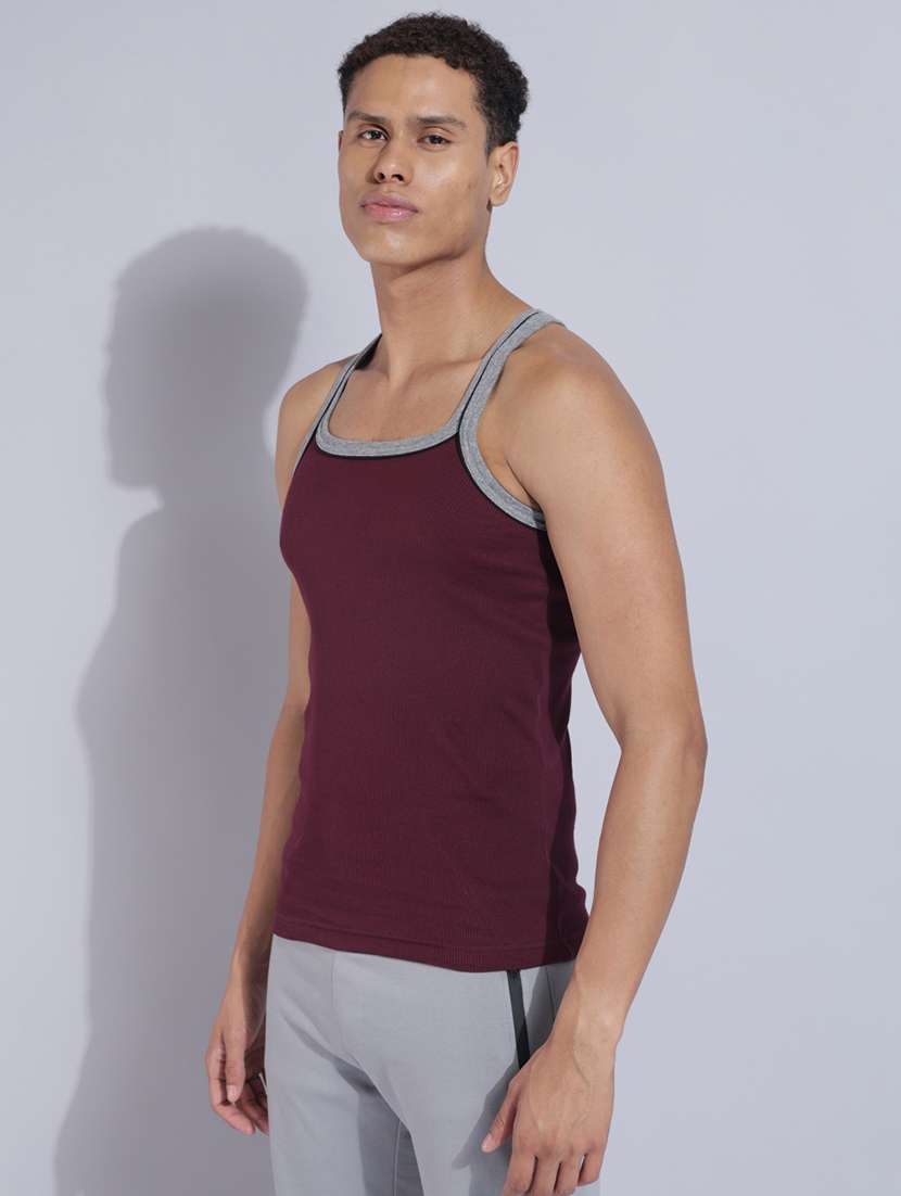 men solid sleeveless vest pack of 3 - 22180984 -  Standard Image - 1