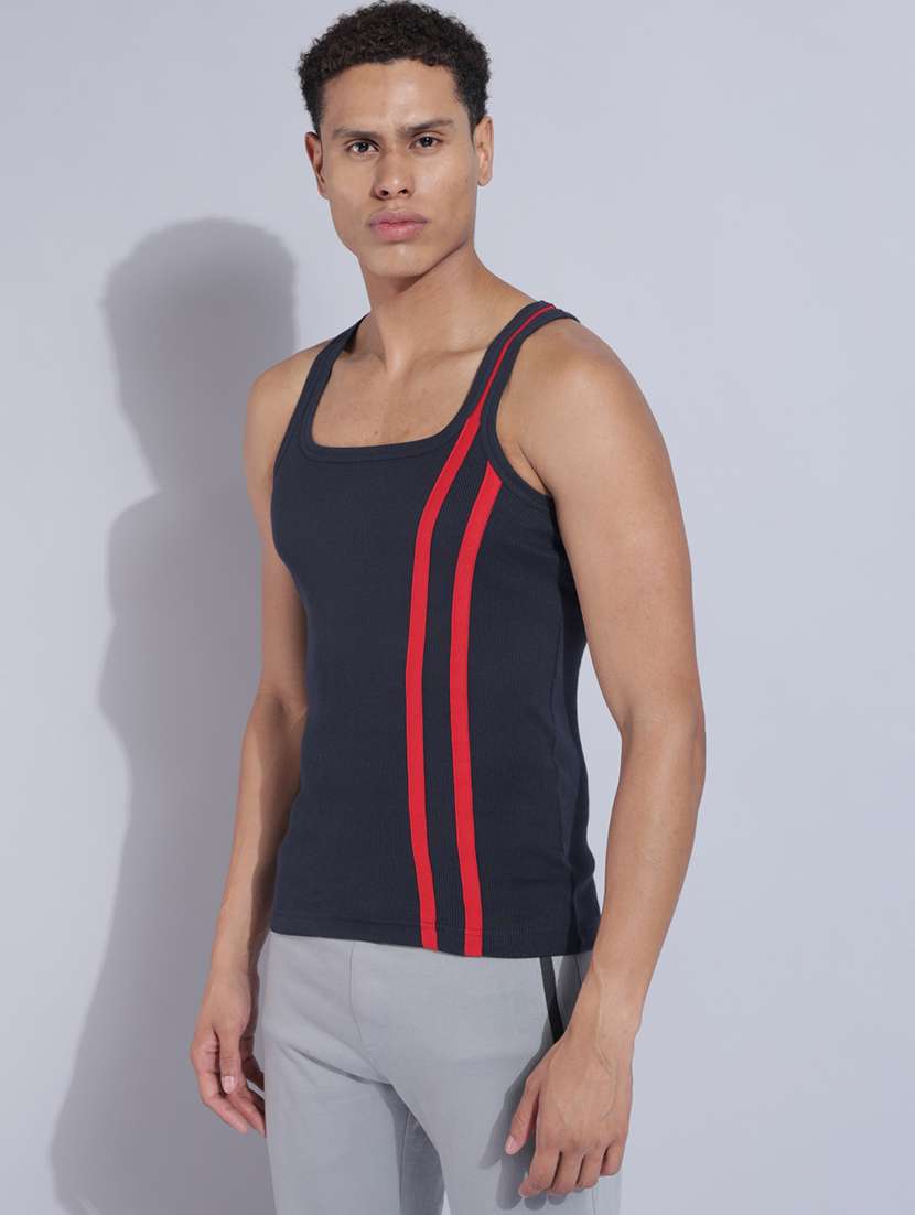 men pack of 5 striped sleeveless vest - 22180999 -  Standard Image - 1