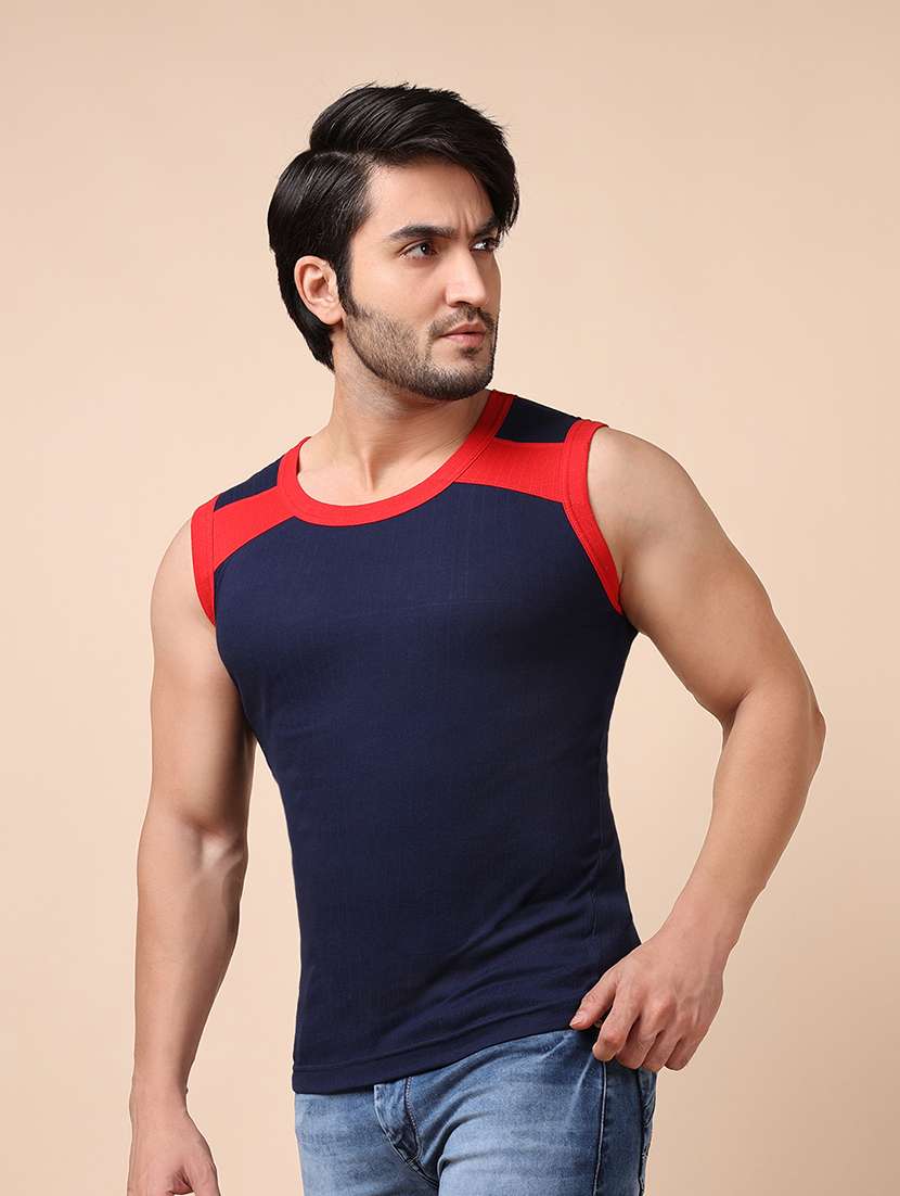men pack of 4 color block sleeveless vest - 22181006 -  Standard Image - 1