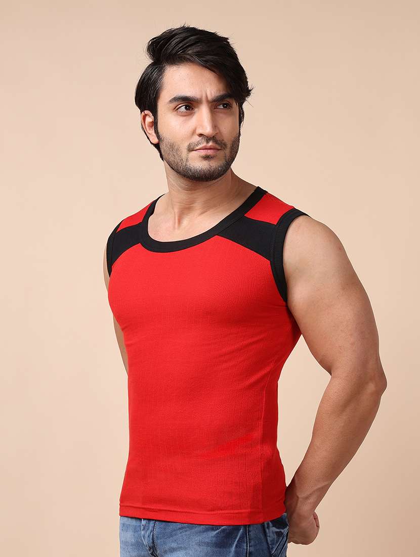 men pack of 4 color block sleeveless vest - 22181007 -  Standard Image - 1