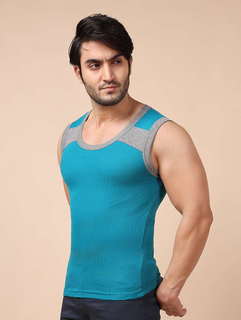 men pack of 5 color block sleeveless vest - 22181008 -  Standard Image - 1