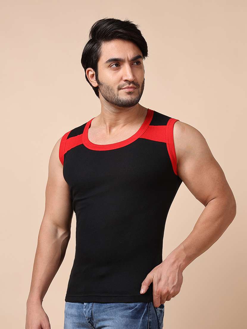 men pack of 5 color block sleeveless vest - 22181009 -  Standard Image - 1