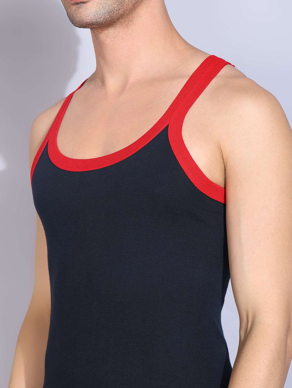 men pack of 3 solid sleeveless vest - 22181015 -  Standard Image - 4