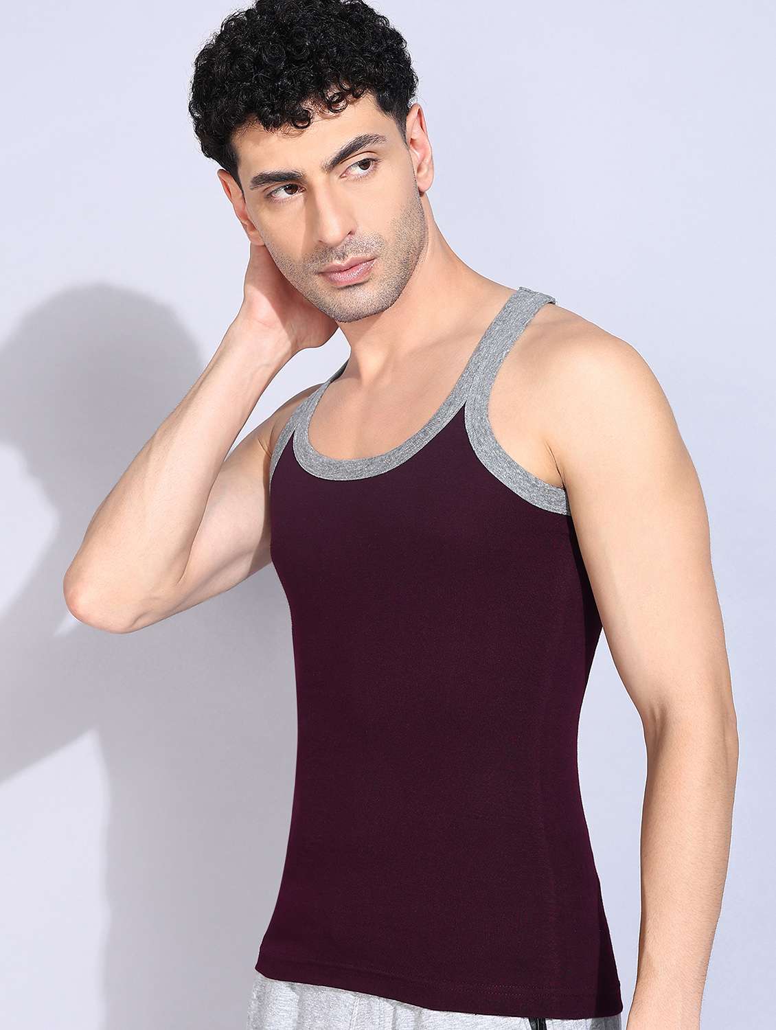men pack of 3 solid sleeveless vest - 22181017 -  Standard Image - 1