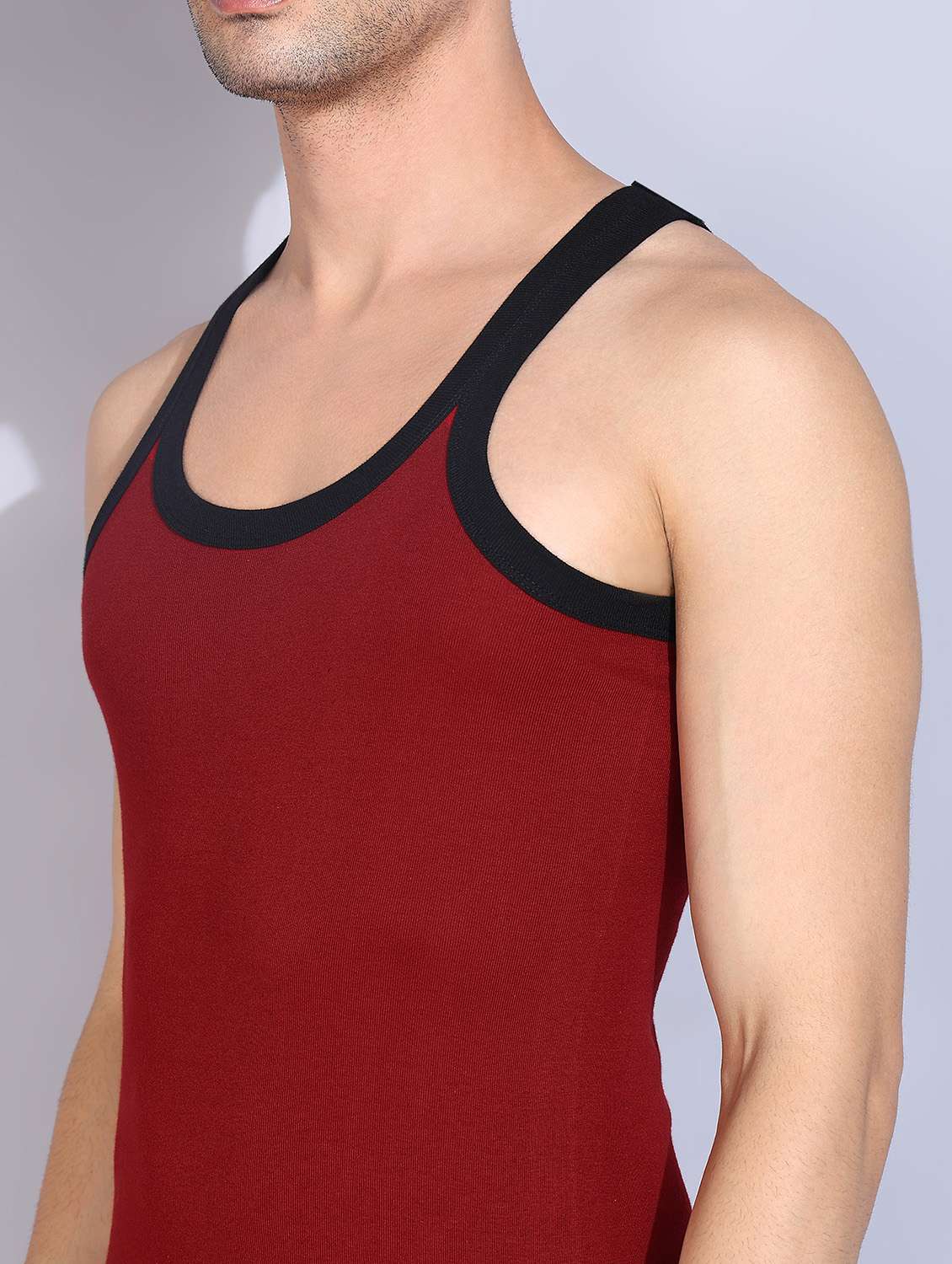 men pack of 4 solid sleeveless vest - 22181019 -  Standard Image - 4