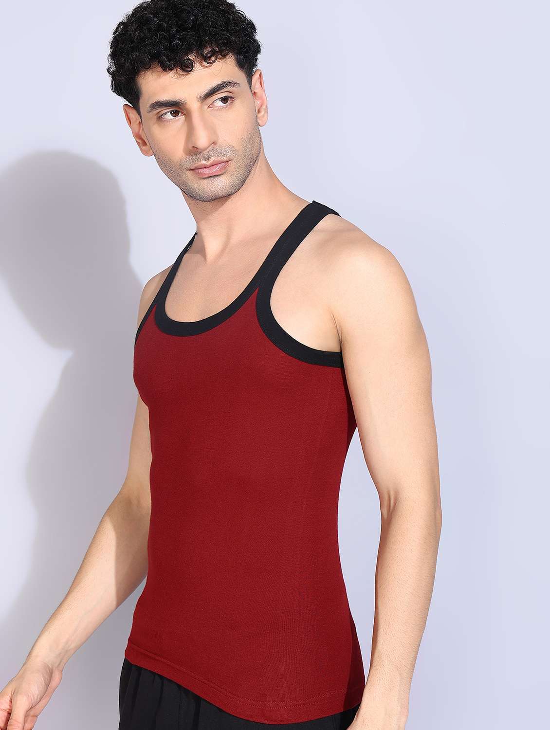 men pack of 5 solid sleeveless vest - 22181020 -  Standard Image - 1