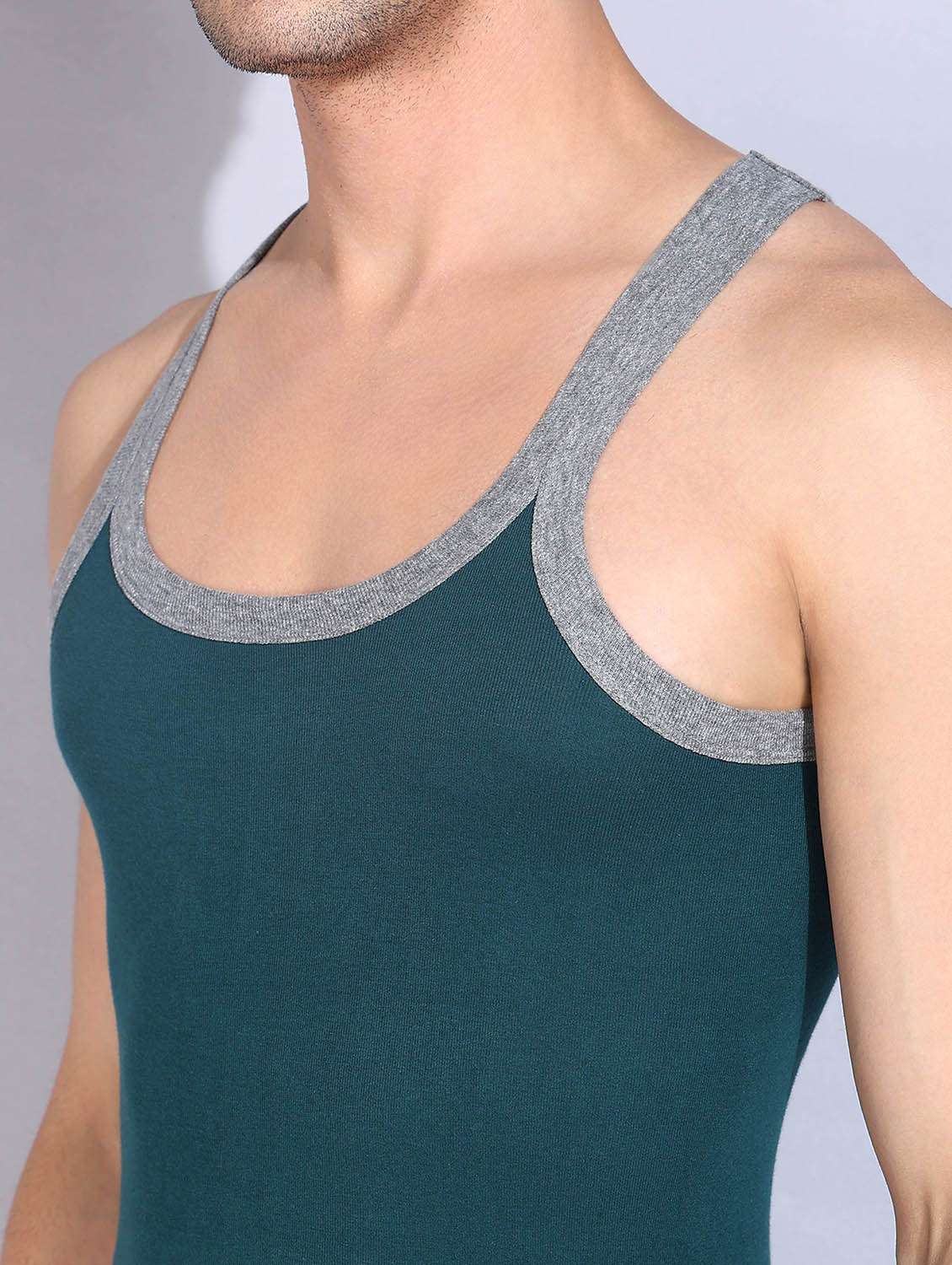 men pack of 5 solid sleeveless vest - 22181021 -  Standard Image - 4