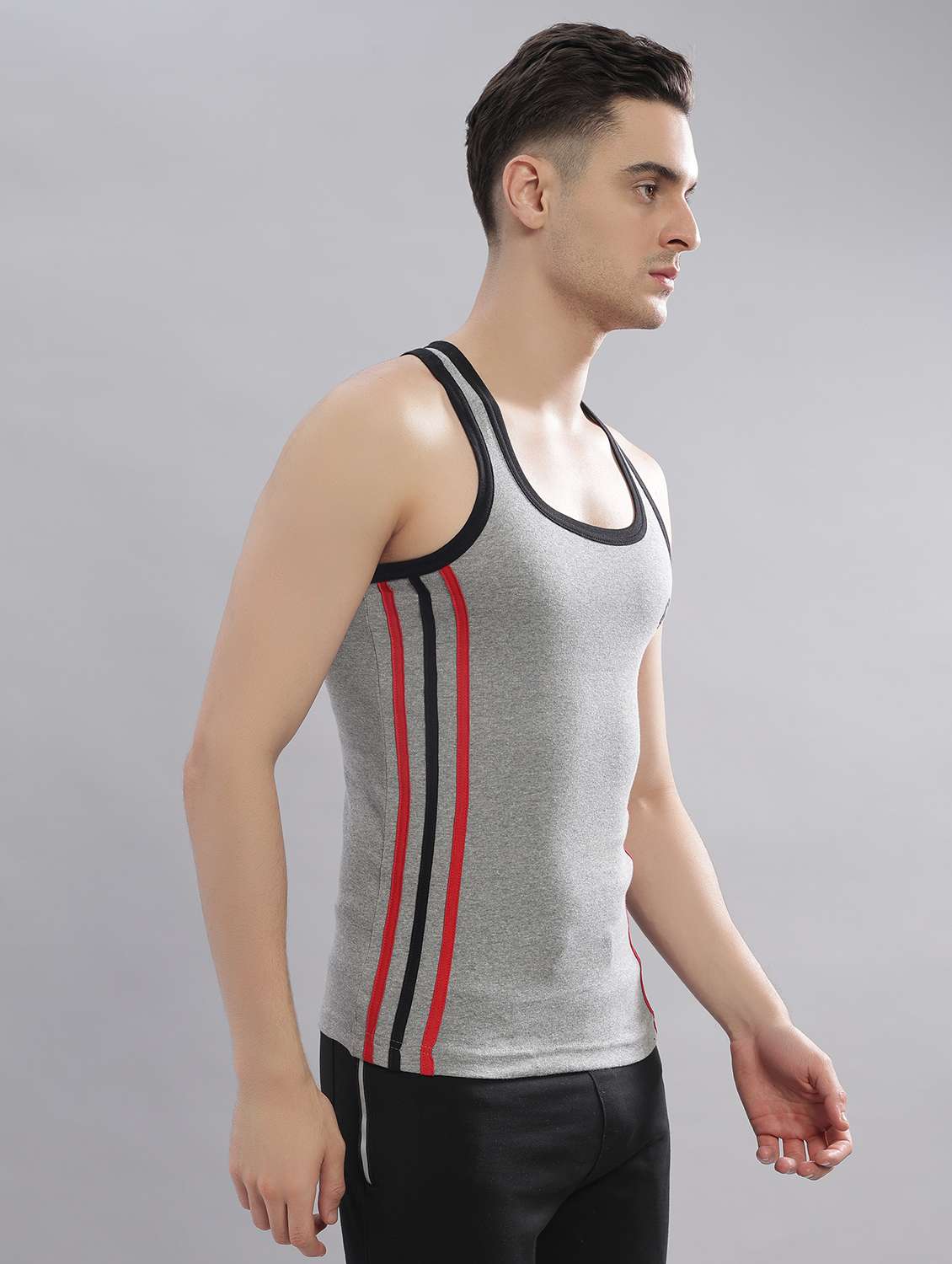 men pack of 4 striped sleeveless vest - 22181057 -  Standard Image - 1