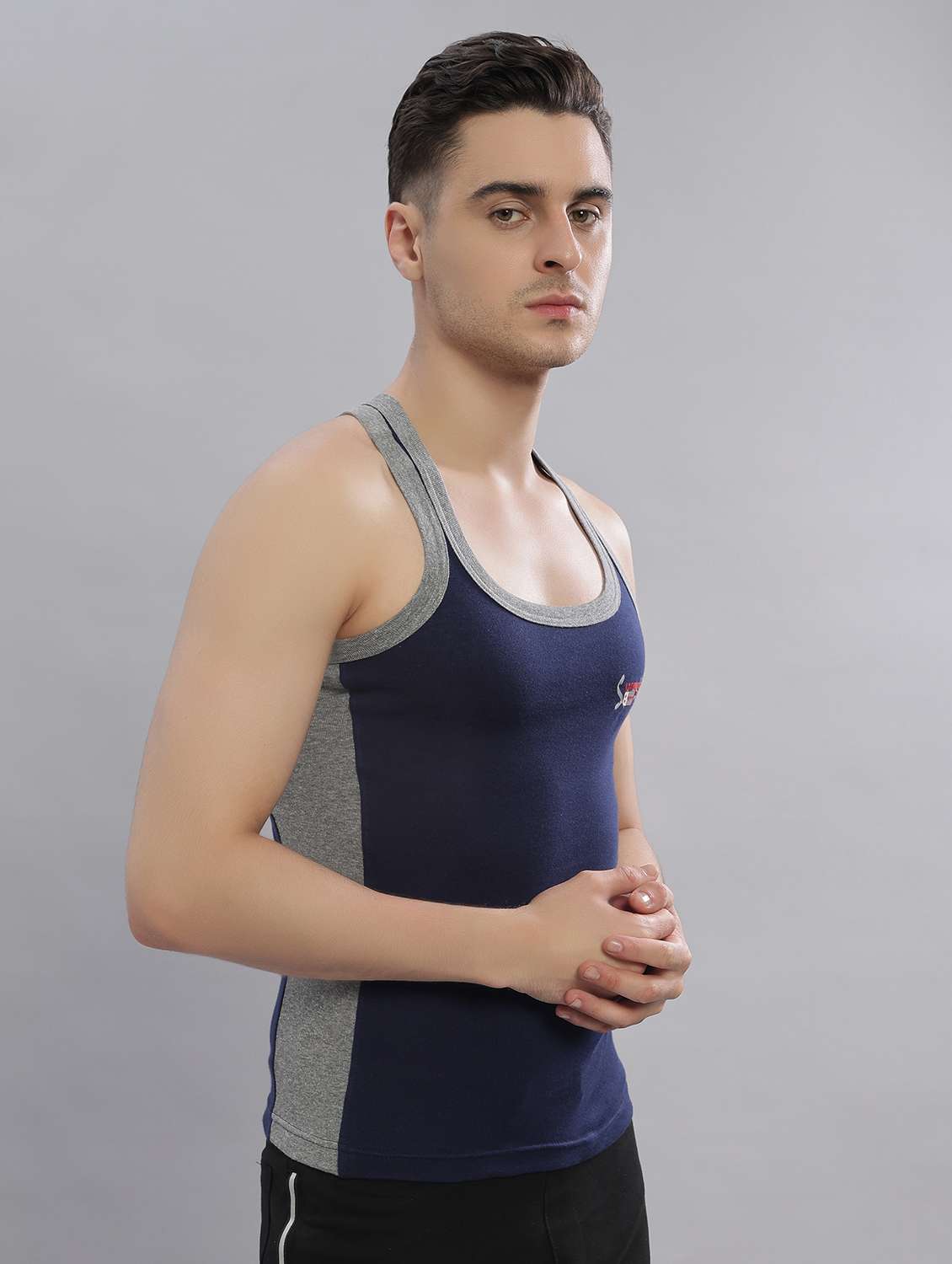 men pack of 5 color block sleeveless vest - 22181067 -  Standard Image - 1