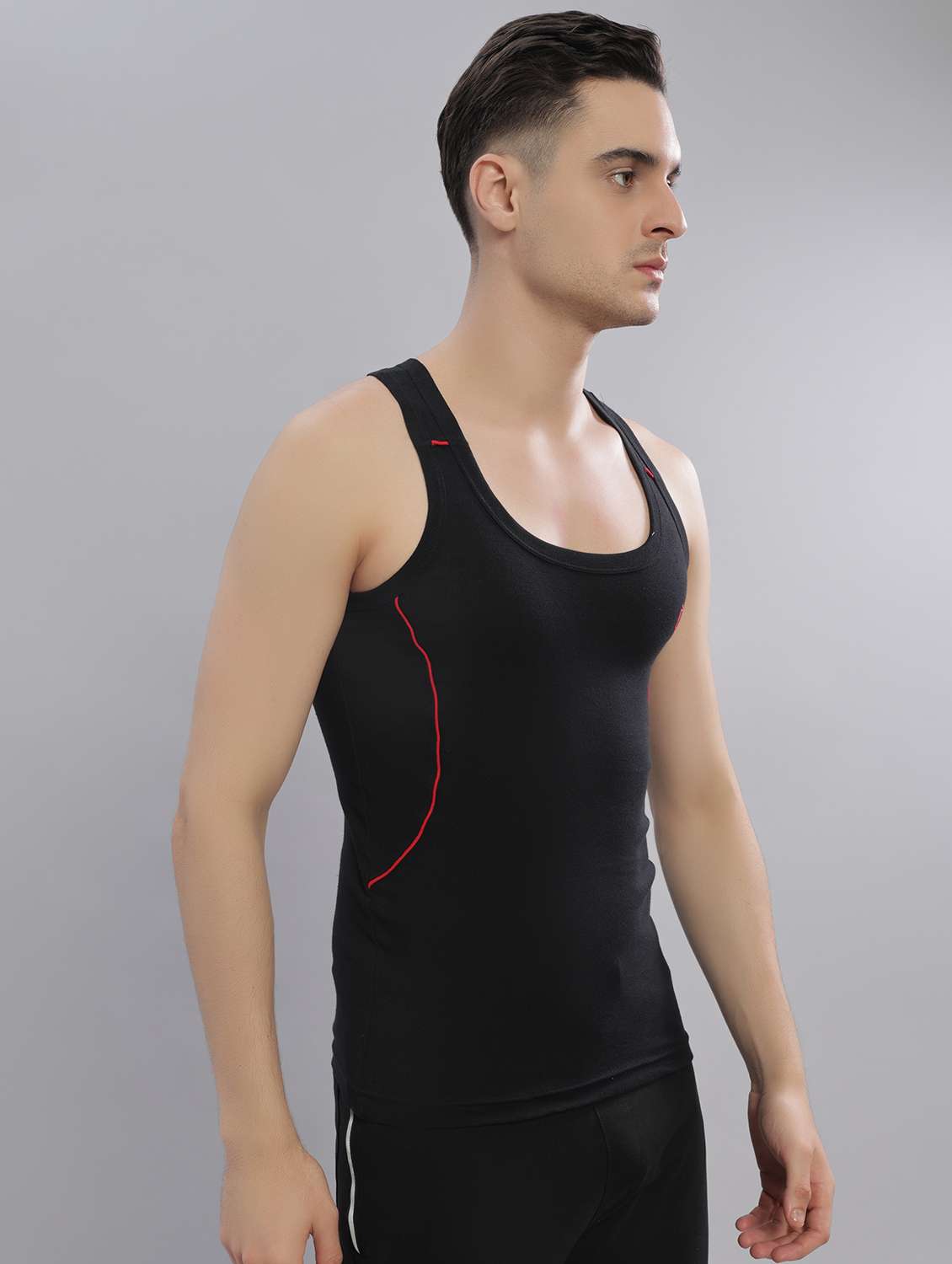 men pack of 4 solid sleeveless vest - 22181099 -  Standard Image - 1