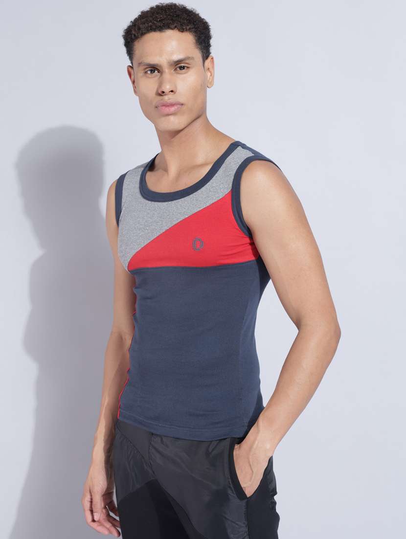 men pack of 4 color block sleeveless vest - 22181113 -  Standard Image - 1