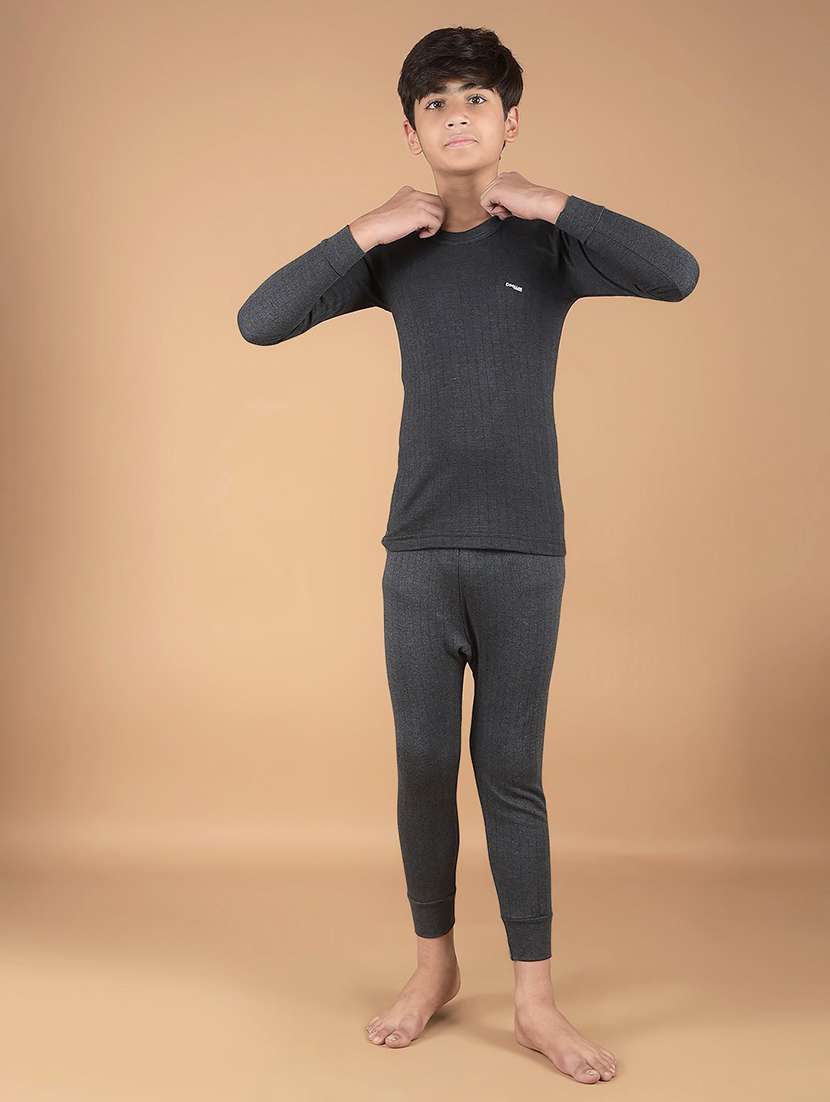 boys solid round neck top thermal wear - 22181145 -  Standard Image - 1