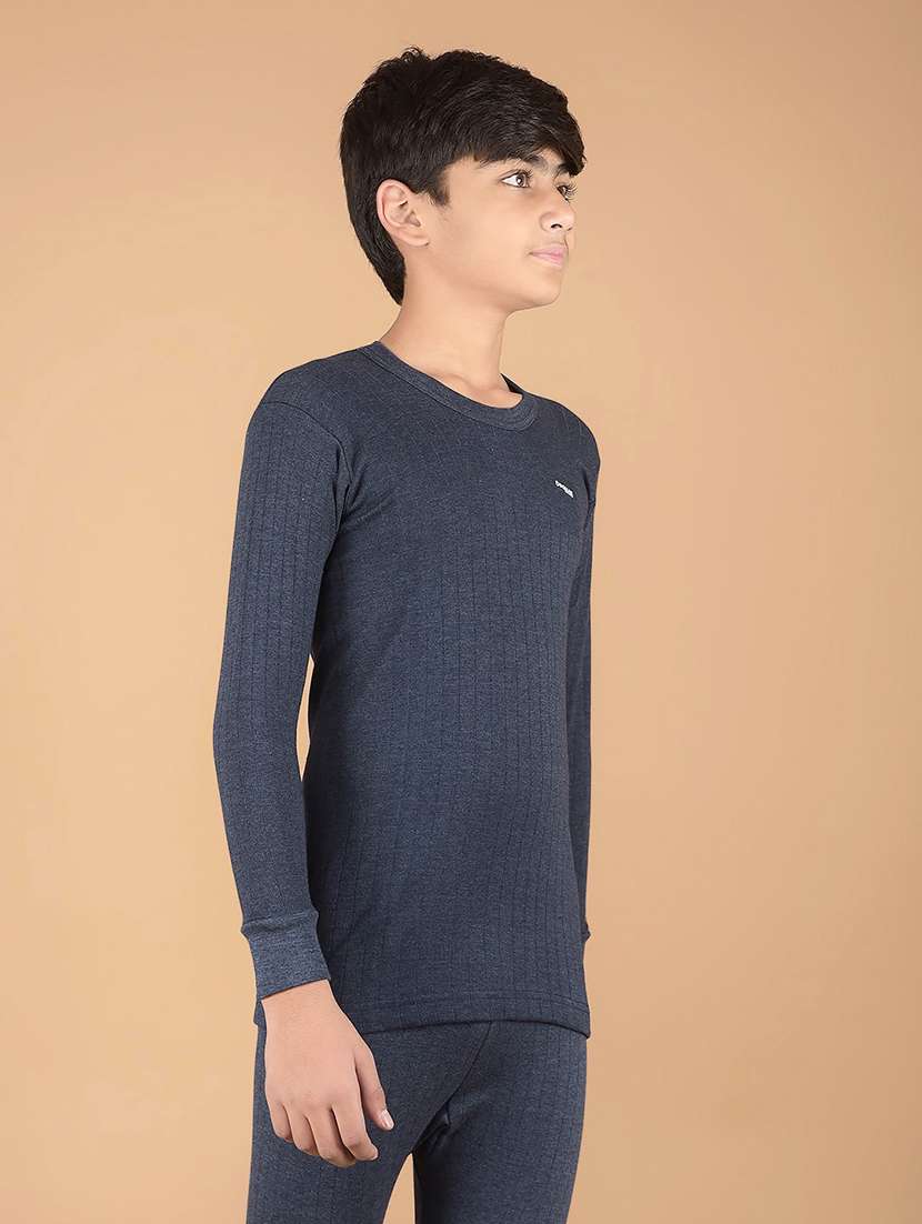 boys solid round neck top thermal wear - 22181146 -  Standard Image - 1