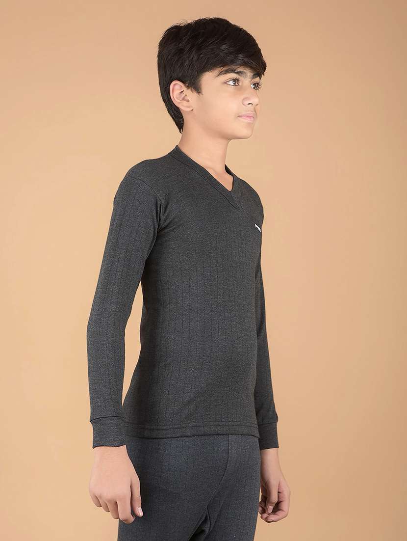 boys solid v neck top thermal wear - 22181147 -  Standard Image - 1