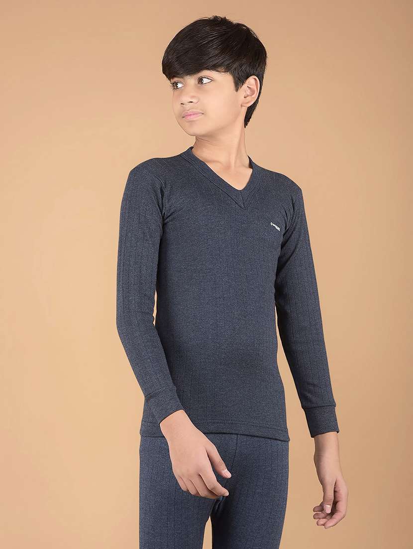 boys solid v neck top thermal wear - 22181148 -  Standard Image - 1