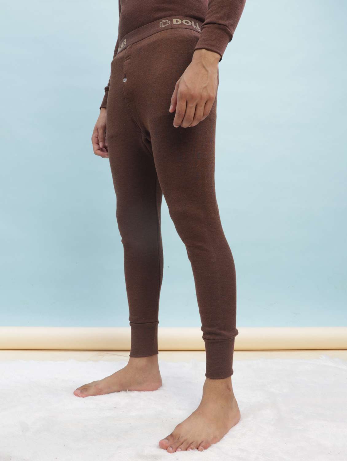 men solid mid rise thermal bottom - 22181151 -  Standard Image - 1