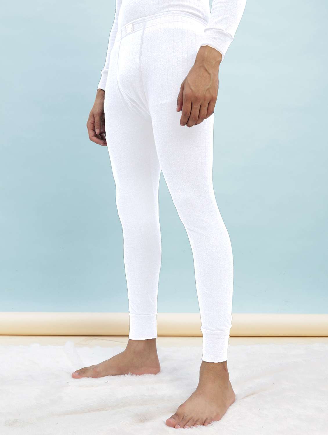 men solid mid rise thermal bottom - 22181155 -  Standard Image - 1