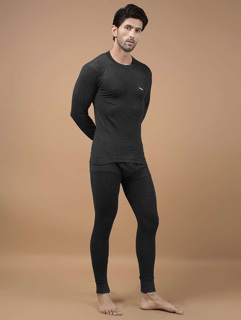 men solid full sleeve thermal set - 22181159 -  Standard Image - 1