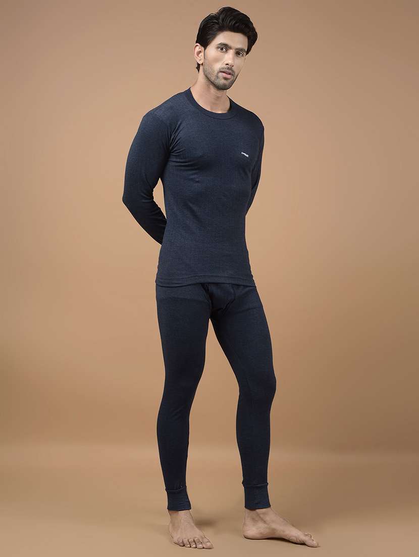 men solid full sleeve thermal set - 22181160 -  Standard Image - 1