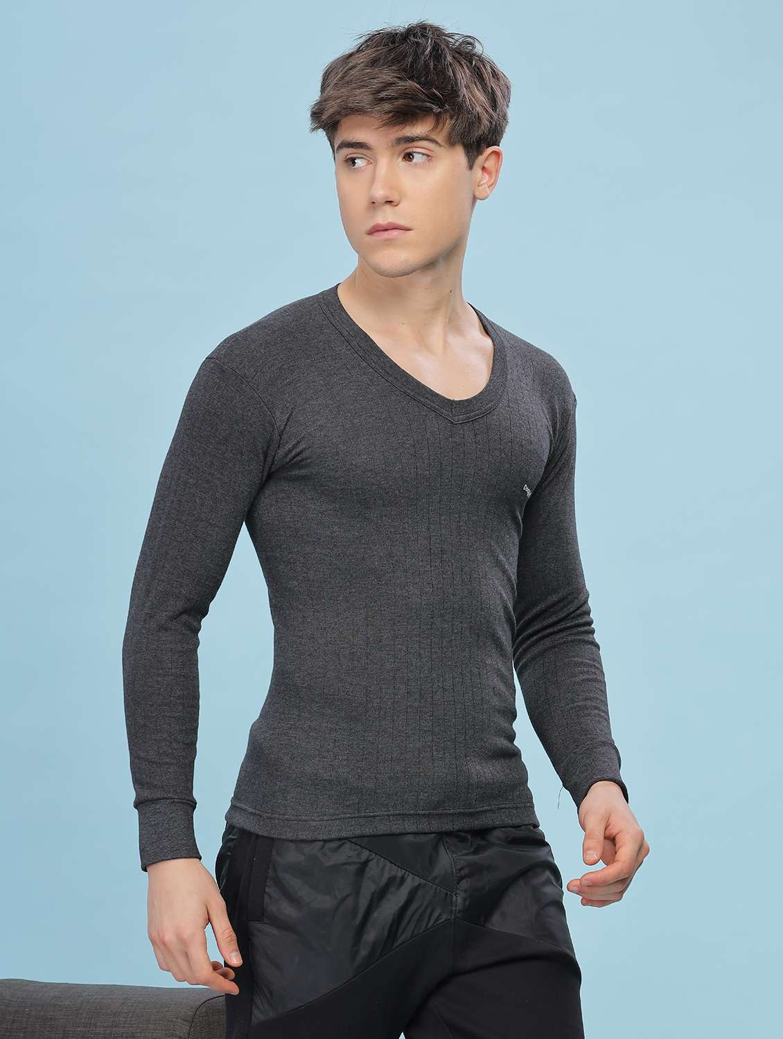 men solid full sleeve thermal top - 22181177 -  Standard Image - 1