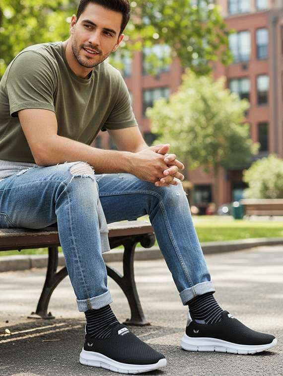 men solid slip on sport shoe - 22181180 -  Standard Image - 4