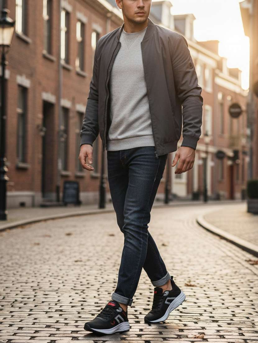 men solid lace up sport shoe - 22181187 -  Standard Image - 4