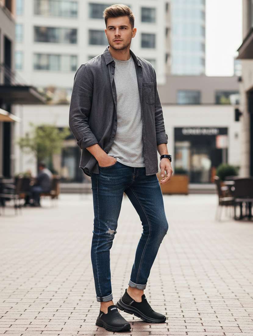 men black slip on sport shoe - 22181198 -  Standard Image - 4