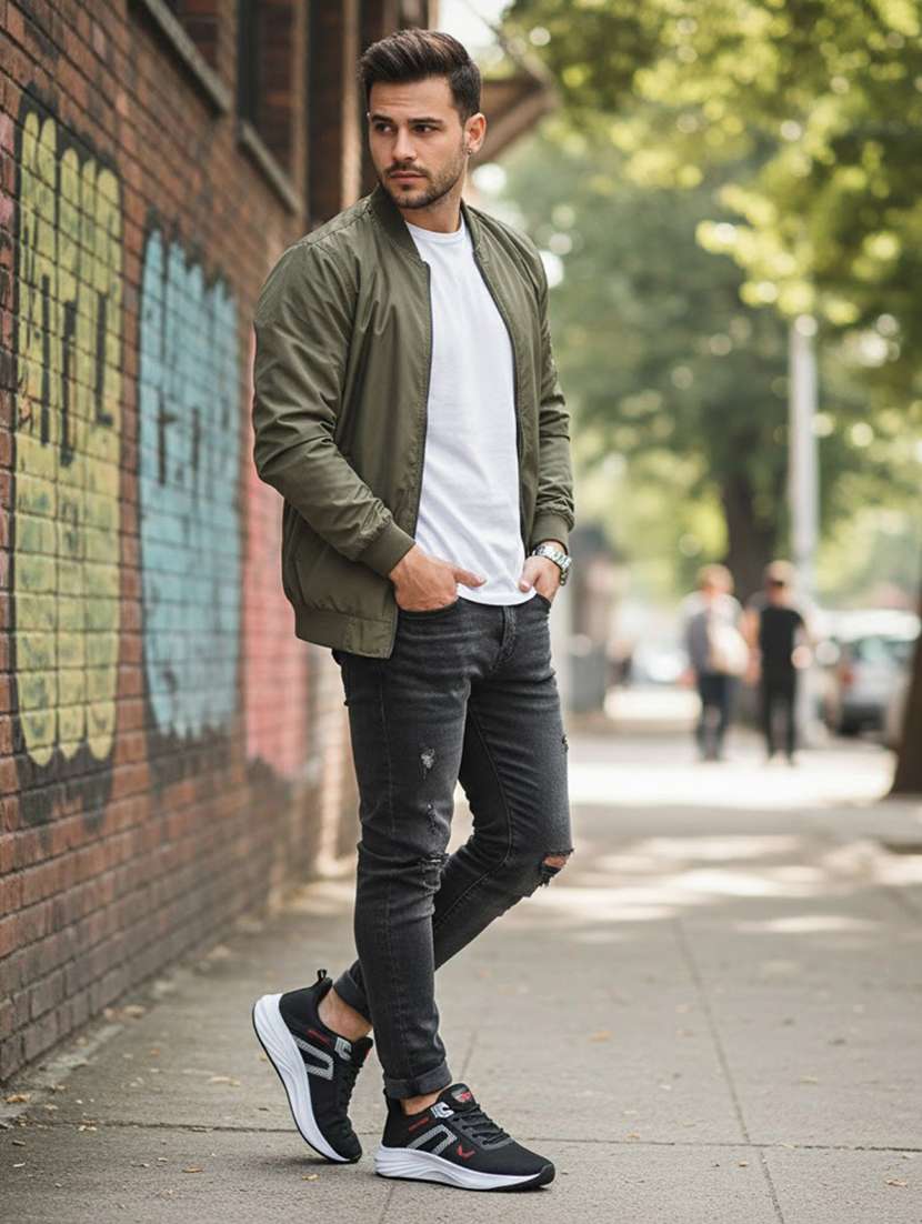 men black lace up sport shoe - 22181200 -  Standard Image - 4